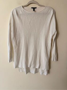 Eileen Fisher Ivory Ribbed Knit Top, size XXS